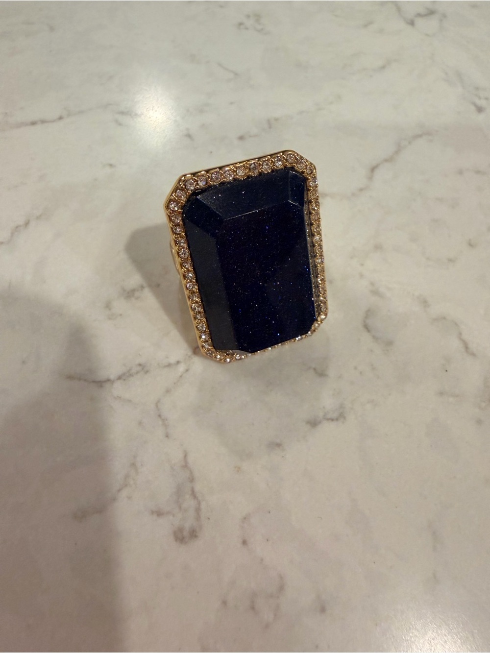 Kate spade Gold-Tone Navy Gem Statement Ring